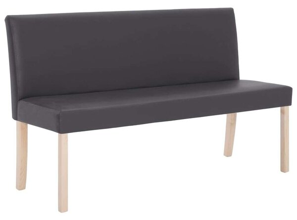 VidaXL Szürke Műbőr Pad - 140 cm