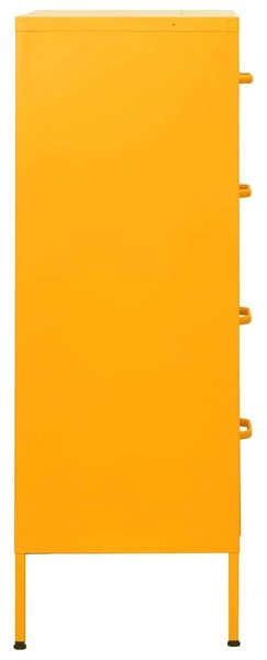 Mustársárga acél fiókos szekrény 80 x 35 x 101,5 cm