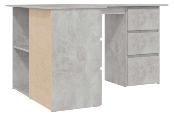 Sarokíróasztal - Beton Szürke - 145x100x76 cm