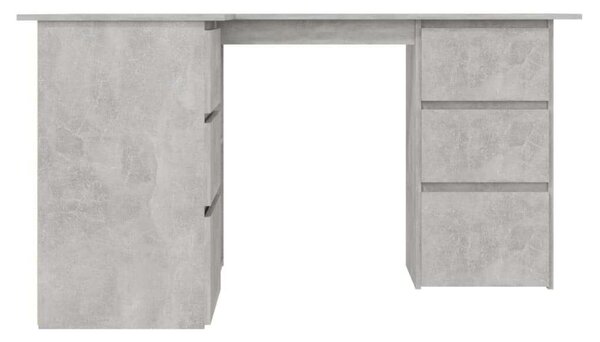 Sarokíróasztal - Beton Szürke - 145x100x76 cm