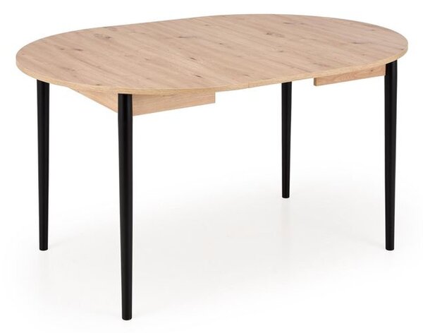 Kihúzható étkezőasztal, 102-142 cm, asztallap: artisan tölgy, lábak: fekete - TOURNIQUET