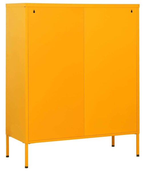 Mustársárga acél fiókos szekrény 80 x 35 x 101,5 cm