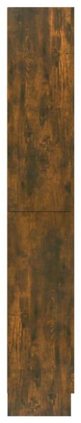 Füstös tölgyszínű szerelt fa vitrinszekrény 82,5x30,5x185,5 cm