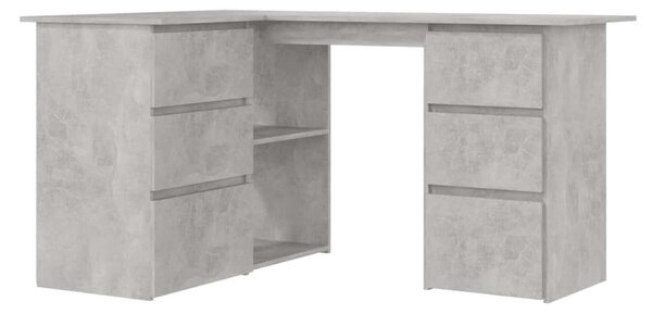 Sarokíróasztal - Beton Szürke - 145x100x76 cm