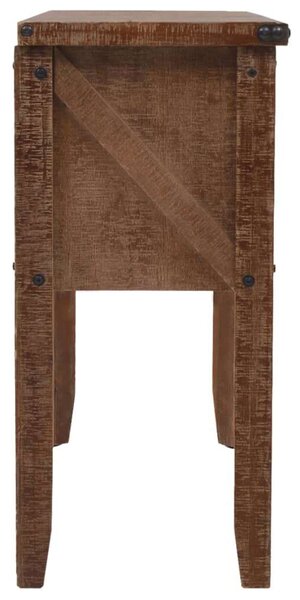 Rusztikus Fenyő Konzolasztal - 2 Fiókkal és 2 Rekeszzel - 131x35,5x75 cm