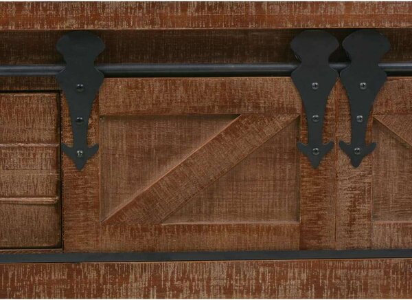 Rusztikus Fenyő Konzolasztal - 2 Fiókkal és 2 Rekeszzel - 131x35,5x75 cm