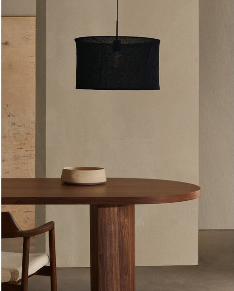 Kerek étkezőasztal diófa dekoros asztallappal 100x240 cm Nealy – Kave Home