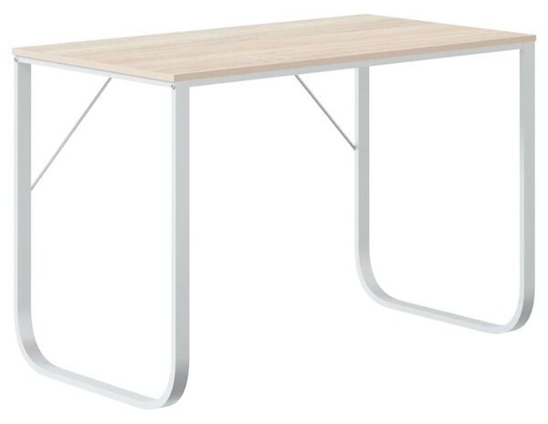 VidaXL fehér-tölgyszínű forgácslap számítógépasztal 110 x 60 x 73 cm