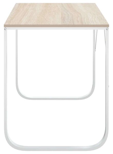 VidaXL fehér-tölgyszínű forgácslap számítógépasztal 110 x 60 x 73 cm