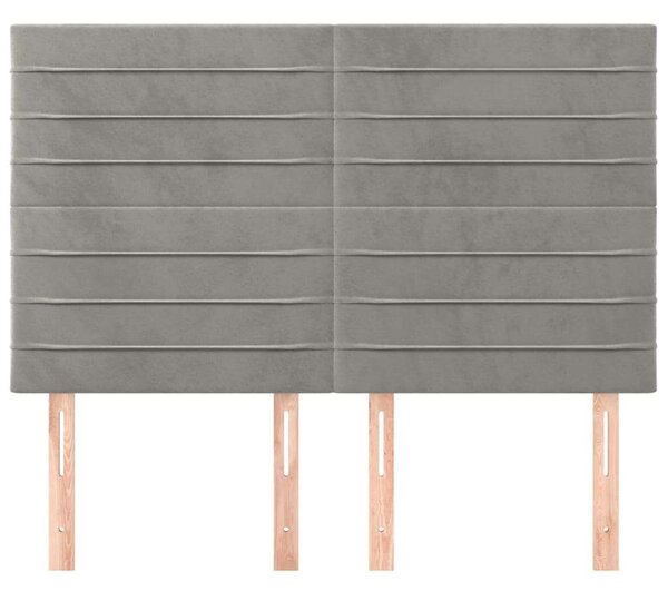 Bársony Ágyfejtámla - Világosszürke - 4 db - 72x5x78/88cm