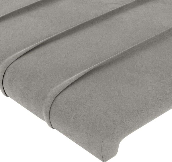 Bársony Ágyfejtámla - Világosszürke - 4 db - 72x5x78/88cm