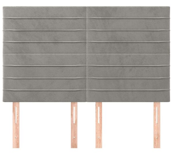 Bársony Ágyfejtámla - Világosszürke - 4 db - 72x5x78/88cm
