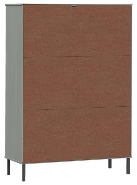 Oslo Tömörfa Könyvespolc - Szürke - 90x35x128,5 cm