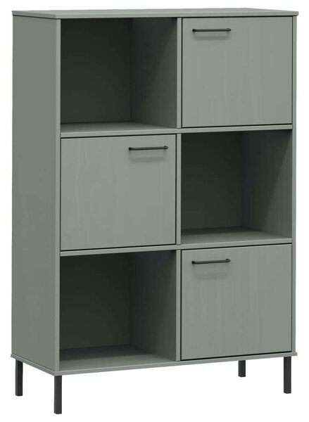 Oslo Tömörfa Könyvespolc - Szürke - 90x35x128,5 cm