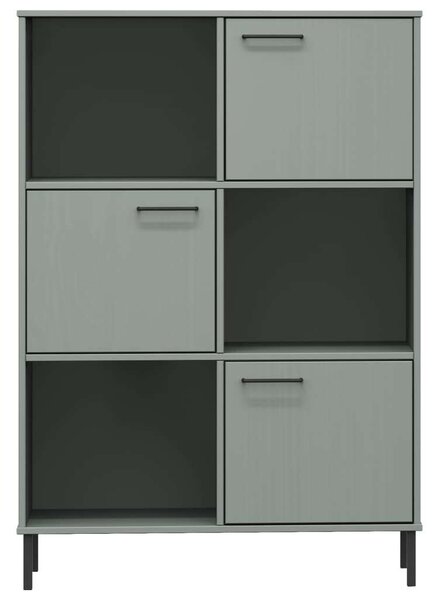 Oslo Tömörfa Könyvespolc - Szürke - 90x35x128,5 cm