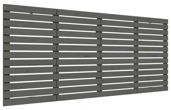 VIDAXL - Fali Fejtámla - Tömör Fenyőfa - Szürke - 206x91,5 cm