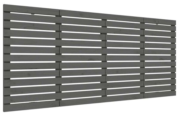 VIDAXL - Fali Fejtámla - Tömör Fenyőfa - Szürke - 206x91,5 cm