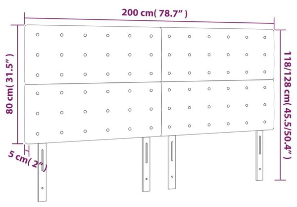 4 db fehér műbőr fejtámla 100x5x78/88 cm