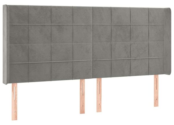 Bársony LED Fejtámla - Világosszürke - 203cm