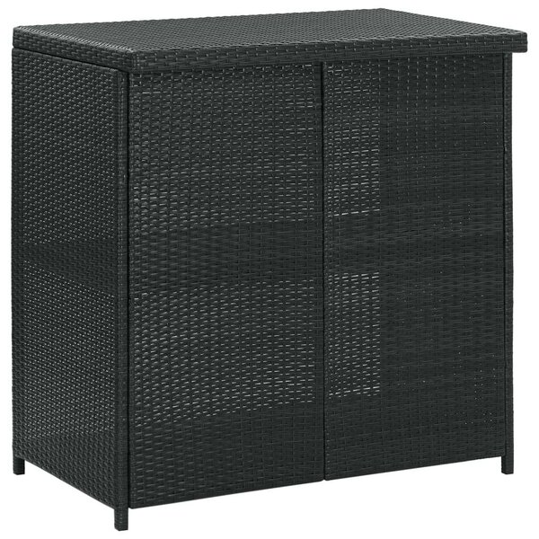 VidaXL 3 részes fekete polyrattan bárszett