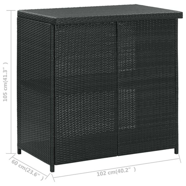 VidaXL 3 részes fekete polyrattan bárszett