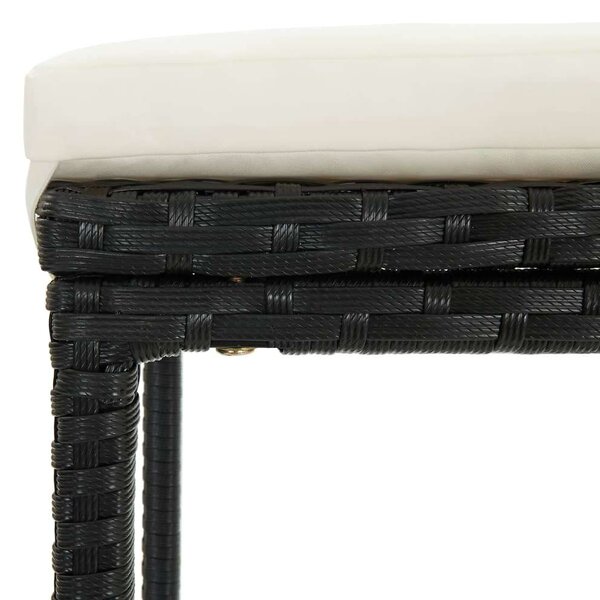 VidaXL 3 részes fekete polyrattan bárszett