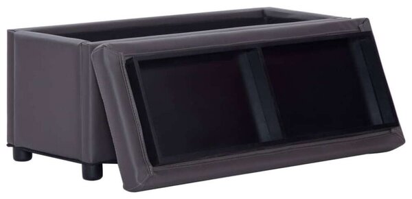Praktikus Műbőr Tárolós Zsámoly - Szürke - 87,5 cm