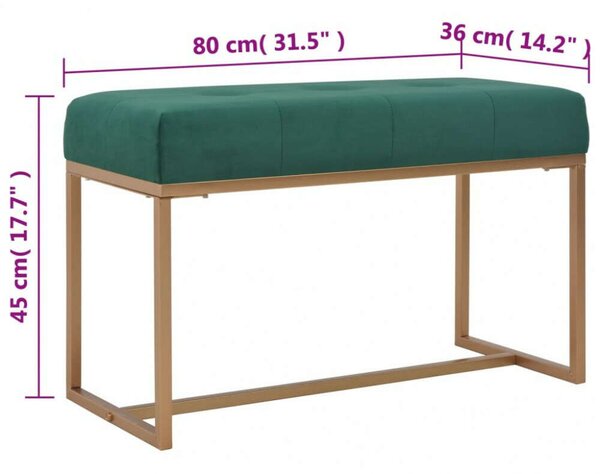 Elegáns Zöld Bársony Pad - 80 cm
