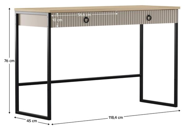 Konzolasztal 118 cm, szürkésbarna, tölgy - CHÂTELET