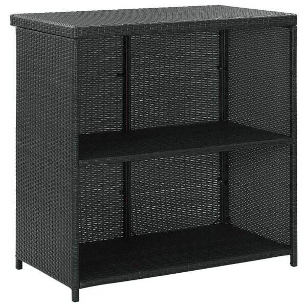 VidaXL 3 részes fekete polyrattan bárszett