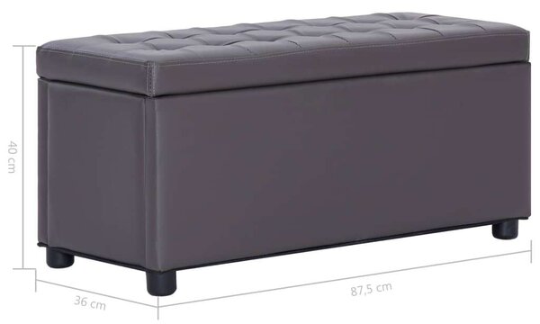 Praktikus Műbőr Tárolós Zsámoly - Szürke - 87,5 cm