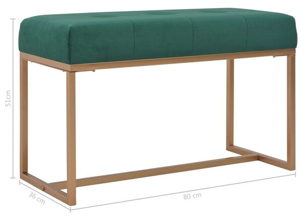 Elegáns Zöld Bársony Pad - 80 cm