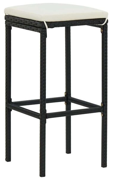 VidaXL 3 részes fekete polyrattan bárszett
