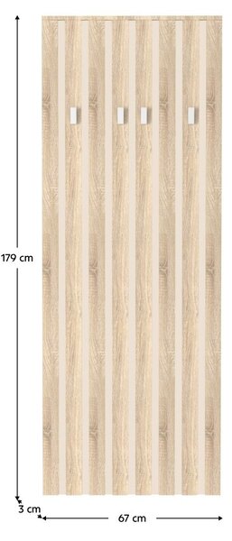 Előszoba panel 4 akasztóval, sonoma tölgy/kasmír - ROCHAMBEAU