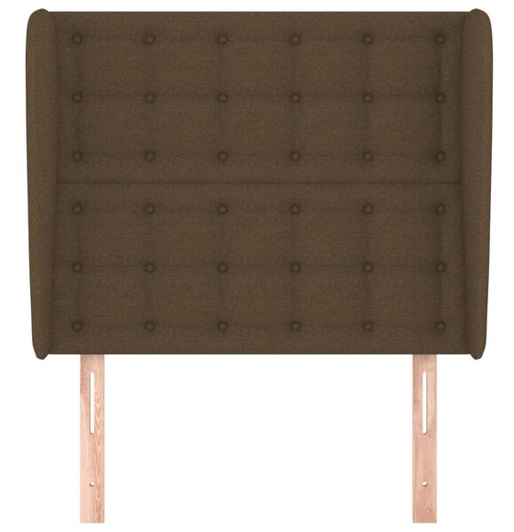Sötétbarna szövet fejtámla szárnyakkal 103 x 23 x 118/128 cm