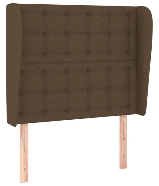 Sötétbarna szövet fejtámla szárnyakkal 103 x 23 x 118/128 cm