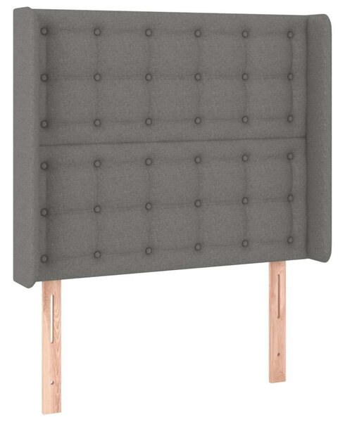 LED-es Ágyfejtámla - Sötétszürke Szövet - 103x16x118/128cm