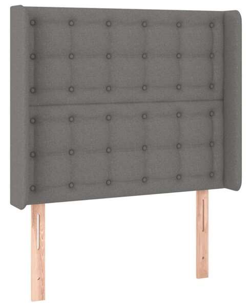 LED-es Ágyfejtámla - Sötétszürke Szövet - 103x16x118/128cm