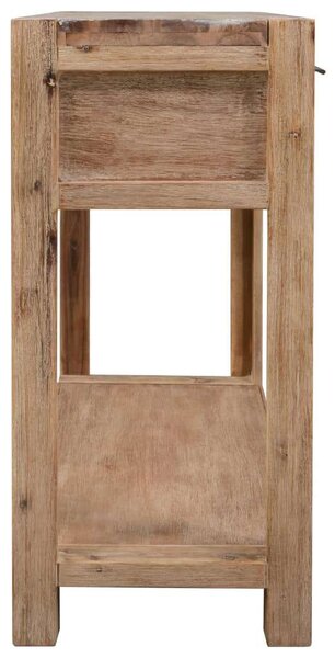 Akácfa Tálalóasztal - 2 Fiókkal és Polccal - 82x33x73 cm