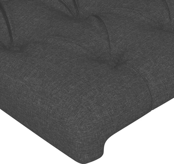 Fekete szövet led-es fejtámla 144x7x118/128 cm