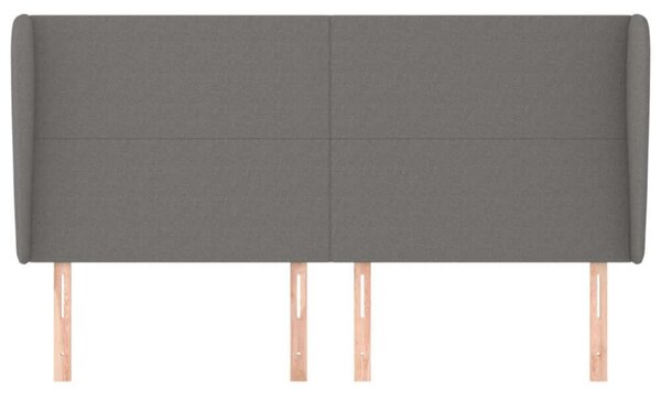 Homemania Szárnyas Fejtámla - Sötétszürke Szövet - 203x23x118/128 cm