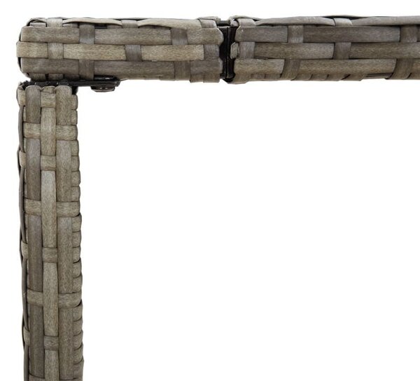 Polyrattan Bárasztal - Szürke - 180x70x110 cm