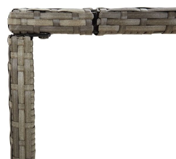 Polyrattan Bárasztal - Szürke - 180x70x110 cm