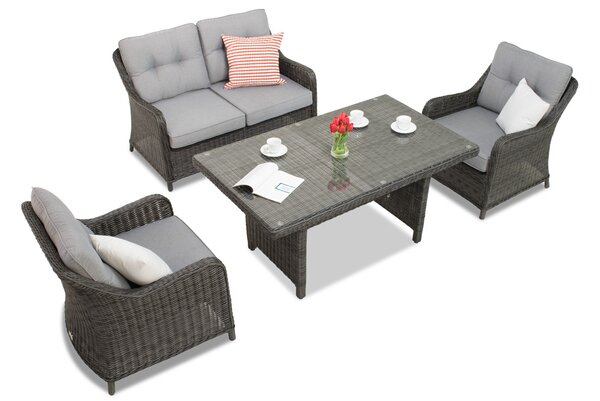 Garden Point Toledo Apetito 4 technorattán kerti bútorok, antracit