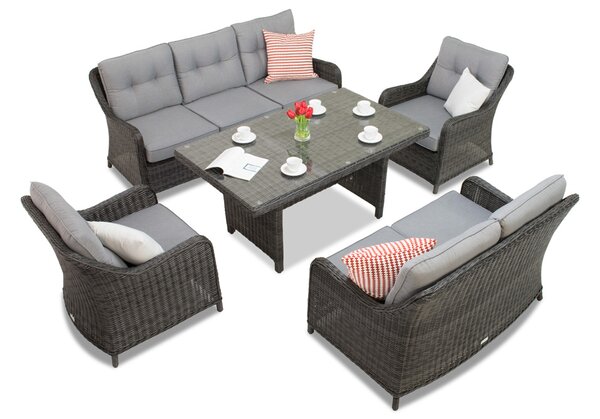 Garden Point Toledo Apetito 7 technorattán kerti bútorok, antracit