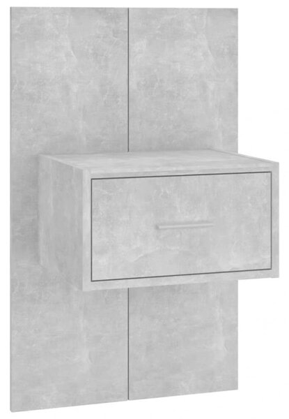 Modern Ágyfejtámla Éjjeliszekrényekkel - Beton Szürke - 240cm