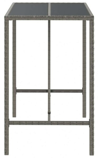 Polyrattan Bárasztal - Szürke - 110x70x110 cm