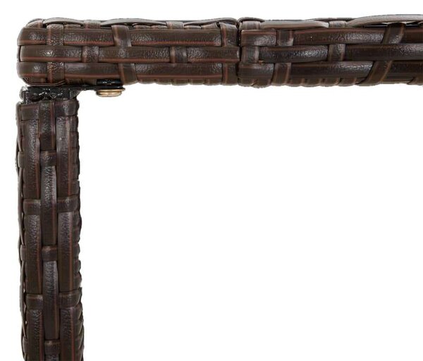 Polyrattan Bárasztal - Üveglapos - 180x70x110 cm