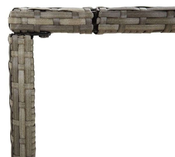 Polyrattan Bárasztal - Szürke - 110x70x110 cm