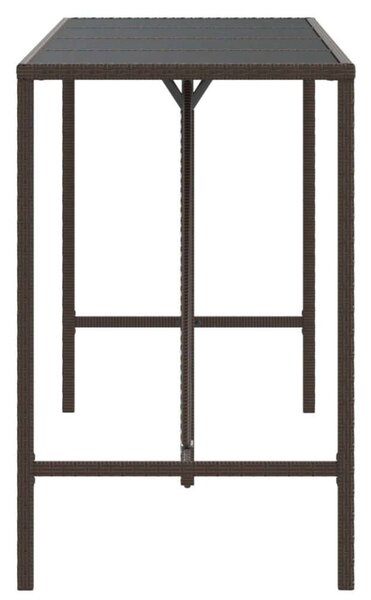 Polyrattan Bárasztal - Üveglapos - 180x70x110 cm
